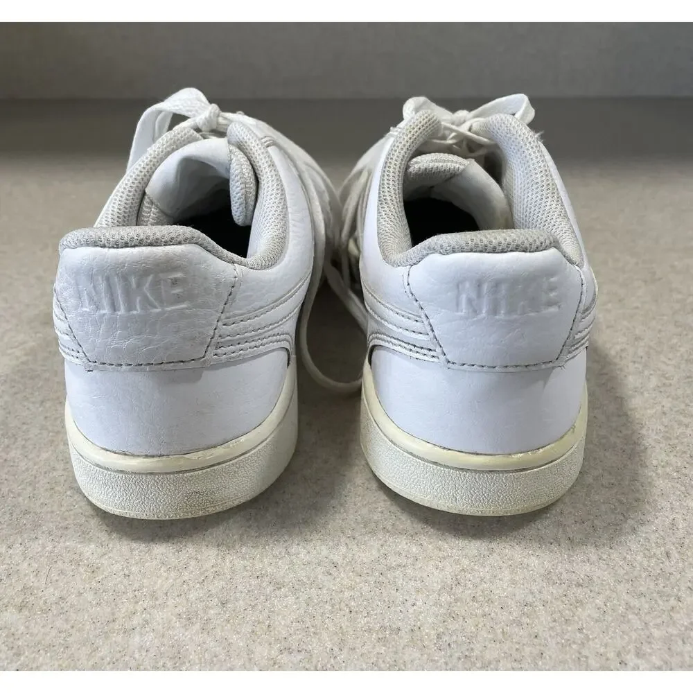 Nike Court Vision Low Top Sneakers Triple White Women’s Size 9 Sporty Gym Shoes